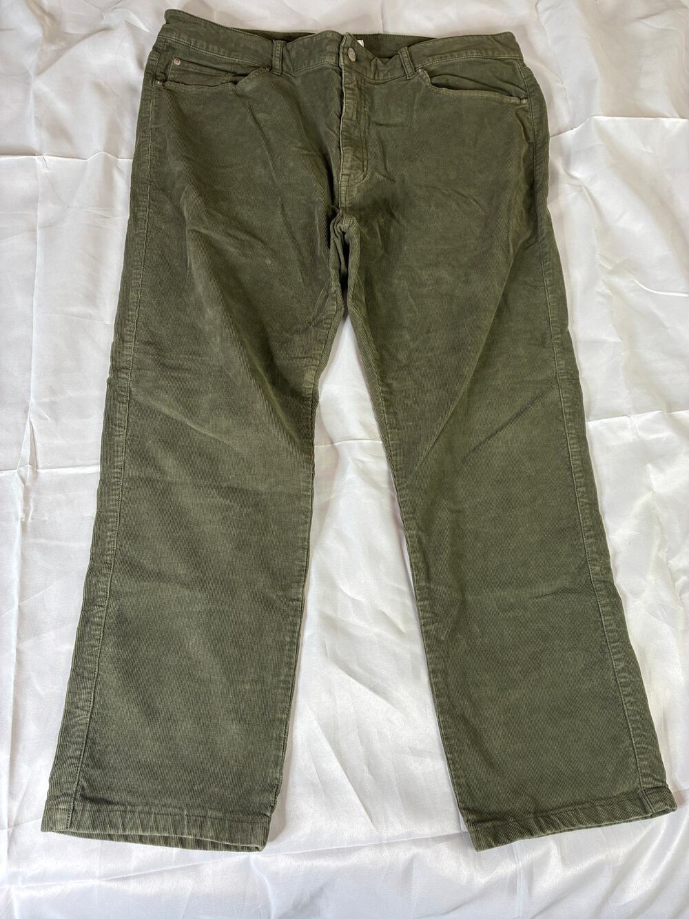 Peter Millar Mens 38 Corduroy Pants Olive Green Straight Leg Five Pocket
